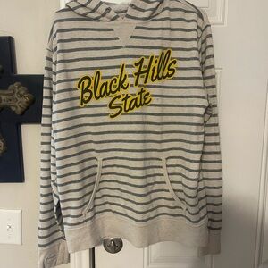 Striped Hoodie with Black Hills State Logo